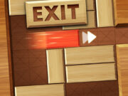 EXIT unblock red wood block