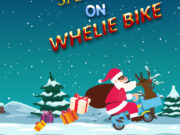 Santa On Wheelie Bike